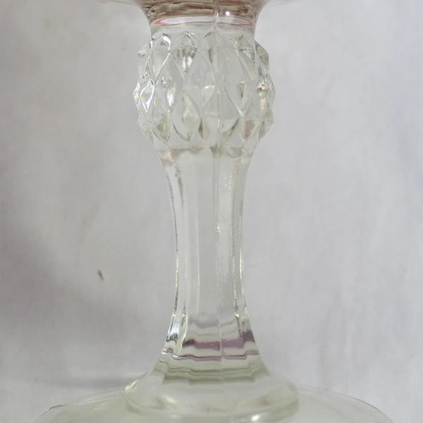 Indiana Glass Ruby Flash Red Candy Dish 7" Tall Diamond Point Home Decor