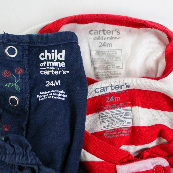 Lot of 3 Carter's Child Of Mine Infants Size 24M Two Sleepers One Jumper Love