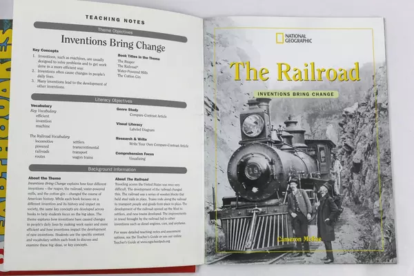 Lot of 2 Children's Books National Geographic The Railroad Stage 2 Earthquakes