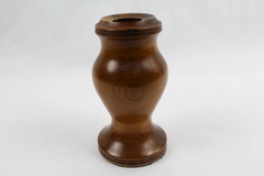 Vintage Wooden Vase Mid Century Modern 6.5" Tall Decor Planter, Pre-Owned