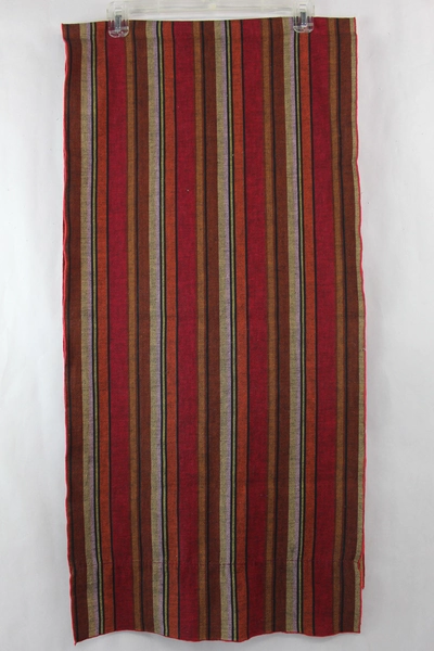 Orange Red Yellow Striped Table Runner with Pom Pom Trim Home Decor 68"