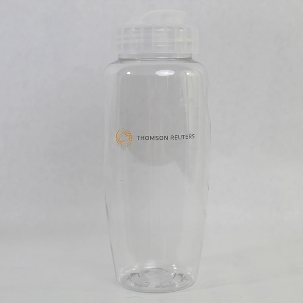 Lot of 7 Thomson Reuters Clear Plastic Liquid Containers with Pour Spouts 28oz