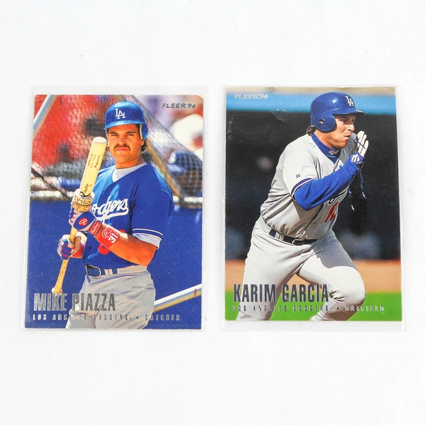 Lot of 2 1996 Fleer Baseball Cards Mike Piazza Karim Garcia Dodgers