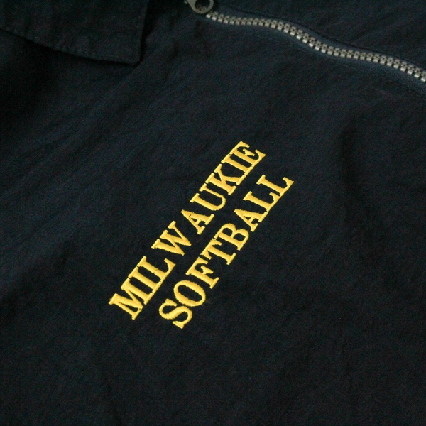 Ringor Milwaukie Softball Pullover Jacket Men's Size L Black 1/4 Zip Windbreaker