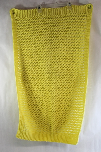 Lot of 2 Handmade Crochet Knit Baby Blankets Throws Yellow Bedding Nursery