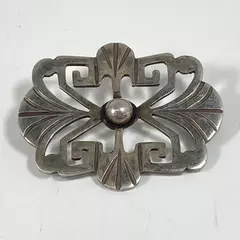 Vintage Taxco Mexico 980 Silver Brooch Pierced Rectangular No Pin