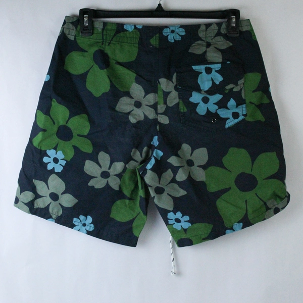 The Tourist By Burkman Bros Shorts Men's Sz M Navy Blue Green Floral Drawstring