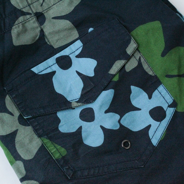 The Tourist By Burkman Bros Shorts Men's Sz M Navy Blue Green Floral Drawstring