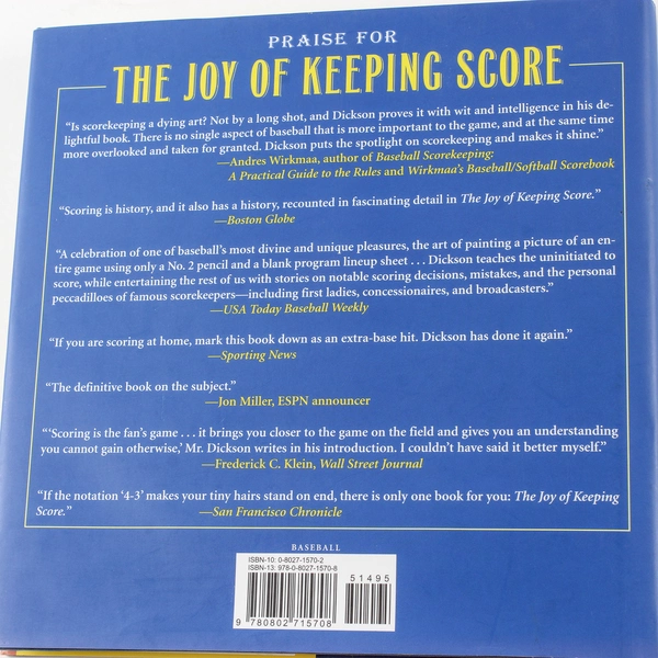 The Joy of Keeping Score by Paul Dickson 2007 Hardcover Baseball History