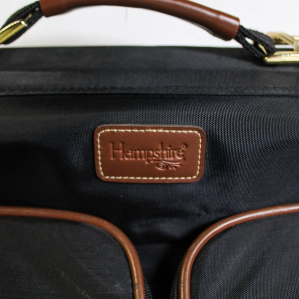 Hampshire Black Canvas Bag Case Luggage Folding Handle Travel Clothes Toiletries