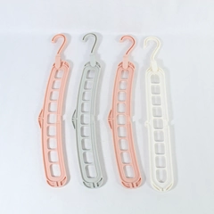 Lot of 4 Folding 9-Hole Plastic Clothing Hangers for Home Organization