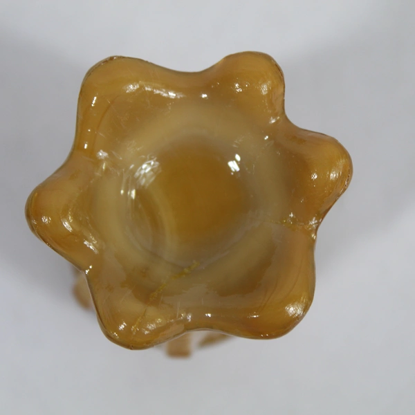 Vintage Greentown Cactus Pattern Toothpick Holder Jar Carmel Slag Glass