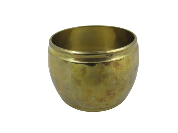 Set of 6 Napkin Rings Kemp And Beatley Hammered Metal Brass Finish Vintage