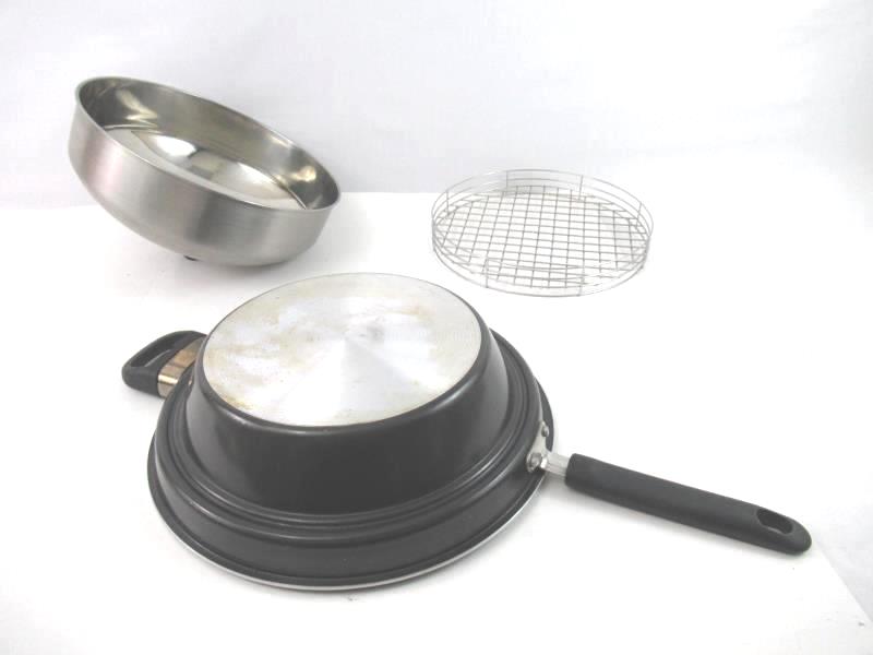 Stainless Steel Wok Pan With Lid With Rack Enamel Non Stick Steam Release
