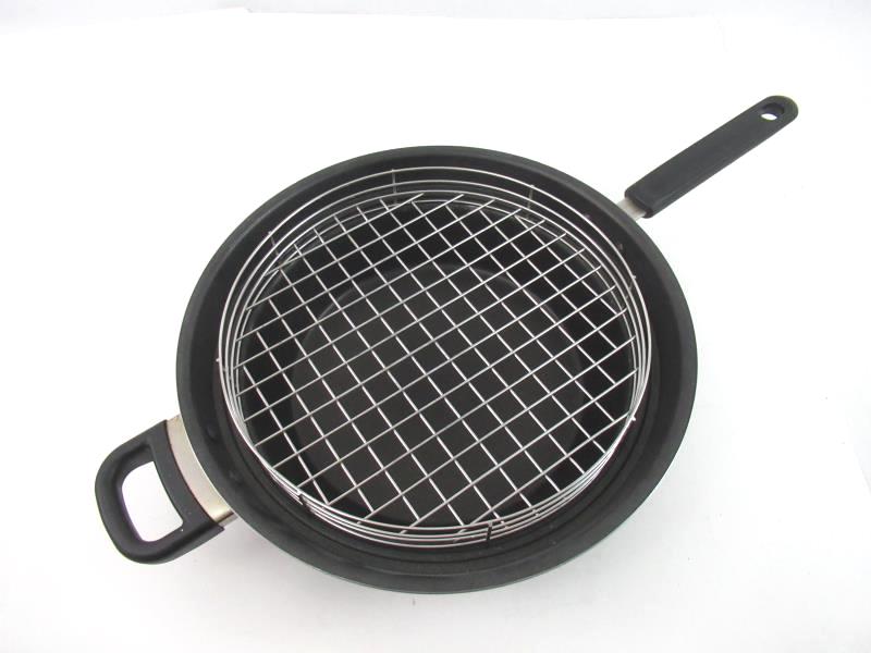 Stainless Steel Wok Pan With Lid With Rack Enamel Non Stick Steam Release