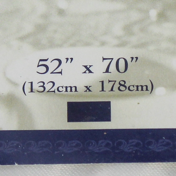 Kemp and Beatley Fabric Tablecloth Holiday Ribbons 52 by 70 Inch Oblong Sealed