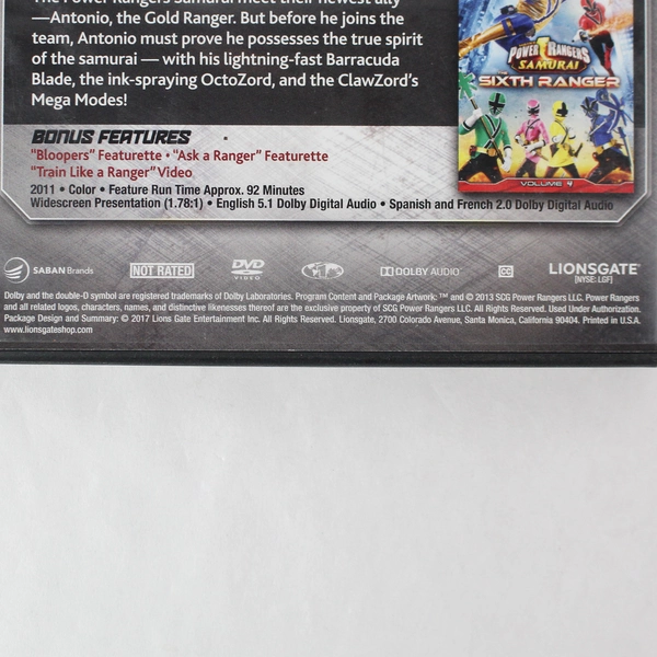 Saban's Power Rangers Samurai 2-Volume Collection 2013 DVD
