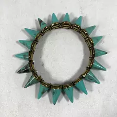 Spiked Blue Howlite Stretch Bracelet 6.5 Inch