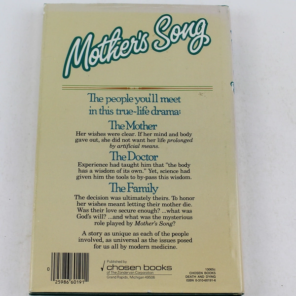 Mother's Song John Sherrill 1982 Chosen Books Hardcover Novel With Dust Jacket