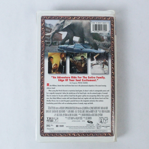 Jumanji VHS 1996 Columbia Tristar Robin Williams Children's Adventure Action