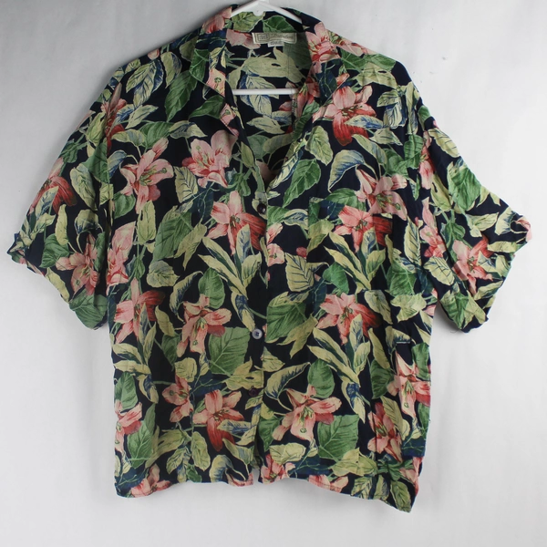 ID Distinctions Women's XL Floral Multicolor Asymmetrical Top Pre-Owned