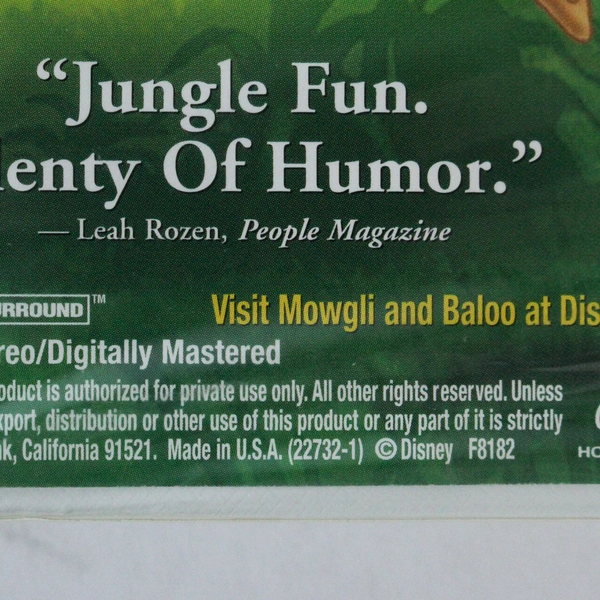 The Jungle Book 2 VHS 2003 Walt Disney Productions Children's Animation 22732