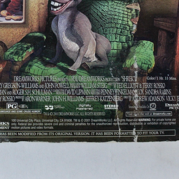 Shrek VHS Video Special Edition Big Box 2001 DreamWorks Animation