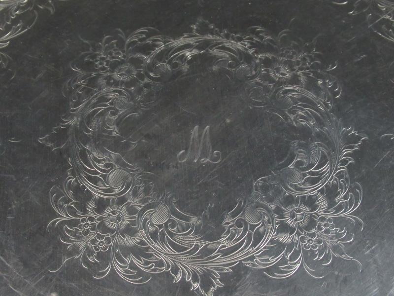Vintage 1985 Webster Wilcox Silver Plate Platter #3472 Monogrammed W