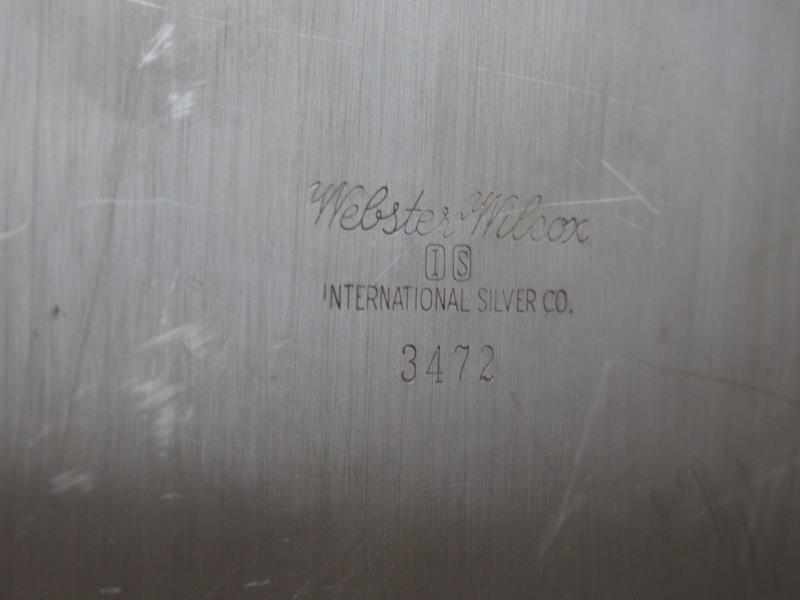 Vintage 1985 Webster Wilcox Silver Plate Platter #3472 Monogrammed W