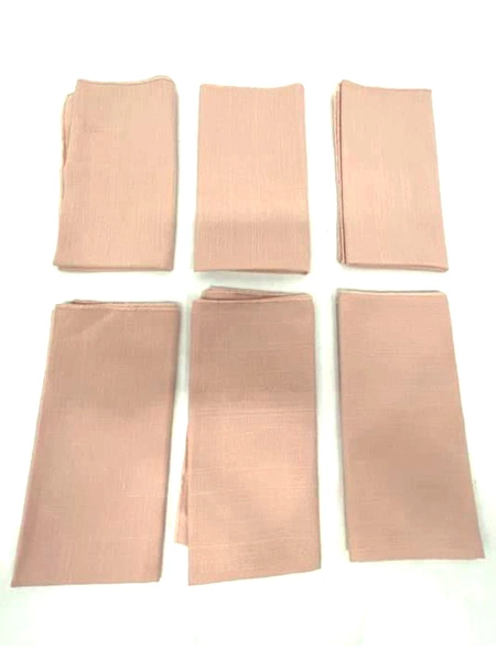 Lot of 6 Cloth Table Napkins Pink Fabric