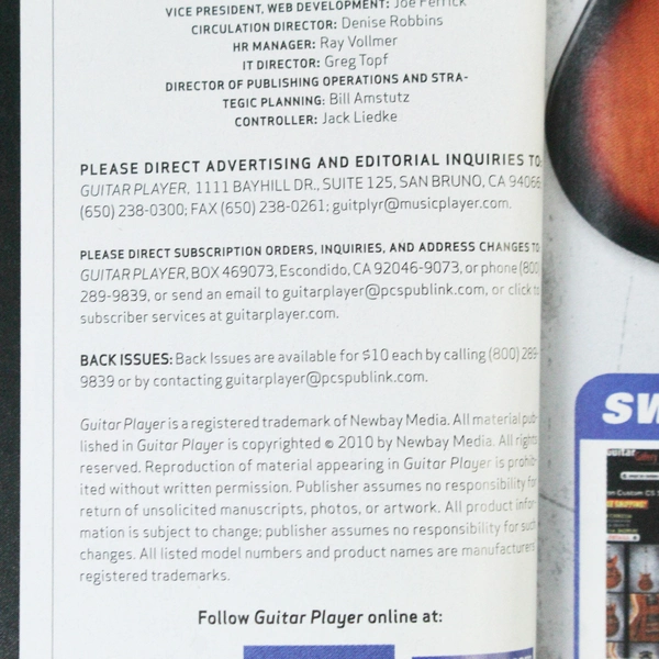 Guitar Player Magazine April 2011 Andreas Varady Jazz Guitar Steve Vai