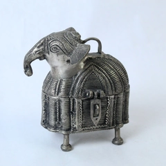 Vintage Solid Brass Elephant Trinket Box Figurine Elephant Decorative Box