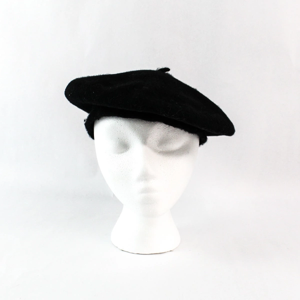 Unbranded Women's Black Wool Beret Style Autumn or Winter Hat One Size Fits All
