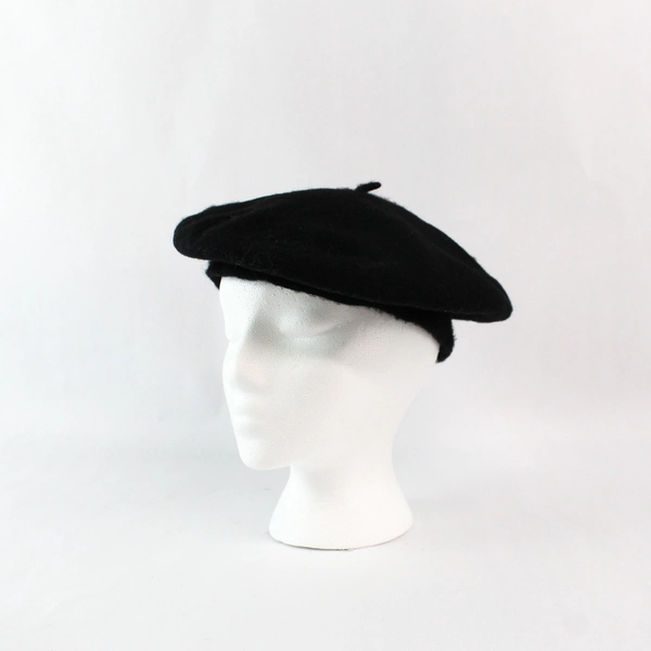 Unbranded Women's Black Wool Beret Style Autumn or Winter Hat One Size Fits All