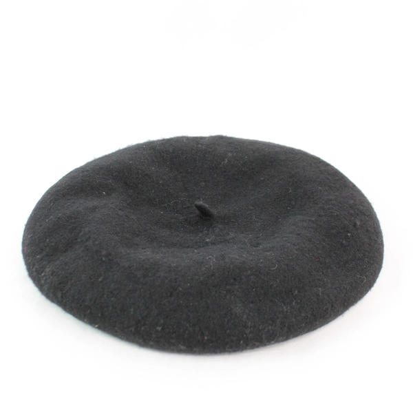 Unbranded Women's Black Wool Beret Style Autumn or Winter Hat One Size Fits All