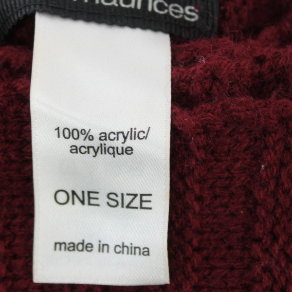 Maurices Infinity Knit Scarf Wrap Shawl 100% Acrylic Burgundy One Size Washable 