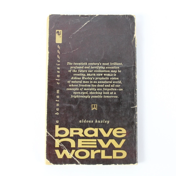Vintage Book Brave New World Aldous Huxley 1958 Bantam Books PB Ex Libris