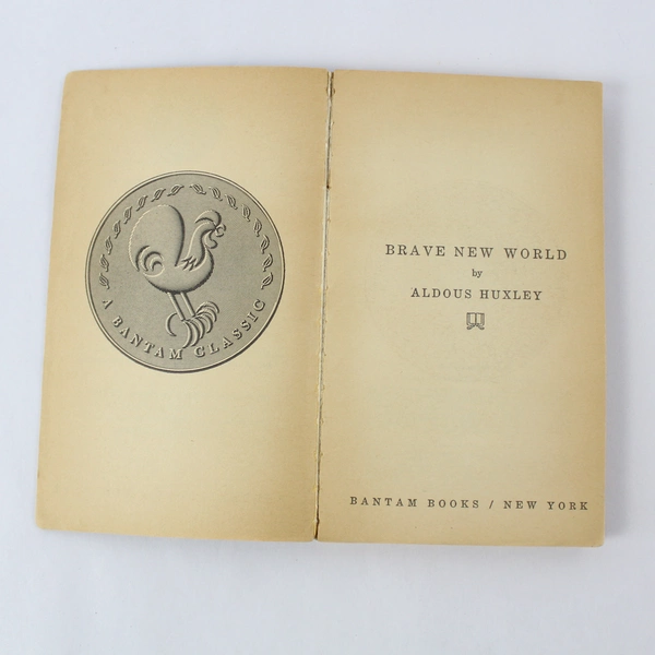 Vintage Book Brave New World Aldous Huxley 1958 Bantam Books PB Ex Libris