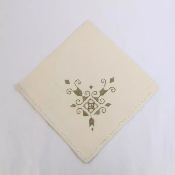 Lot of 8 White Brocade Cloth Napkins for Crafts DIY Stains Pre-Owned