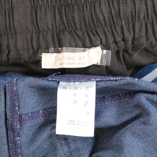 Lot of 2 Women's Pants Medium A New Day & Active USA Black Blue Drawstring