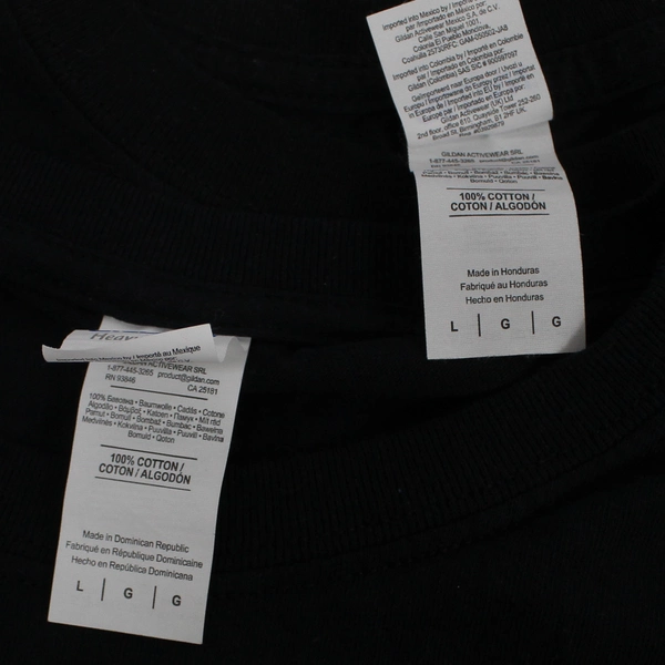 Lot of 2 Gildan Mutual Materials T Tee Shirts Men's Size L Black Short Sleeves