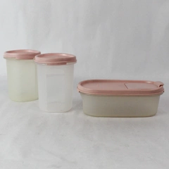 Lot of 3 Vintage Tupperware Containers With Lids 1611-16 1606-8 1606-13