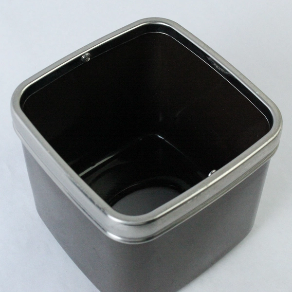 Tissue Holder Brown Metal With Chrome Trim Oval Opening 5 Inch Square Sturdy
