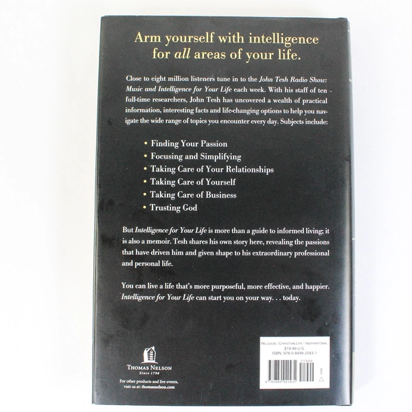 Intelligence For Your LIfe John Tesh 2008 Thomas Nelson Inc Signed Hardcover DJ