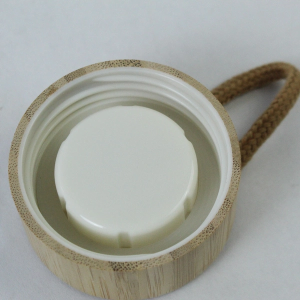 Gemline Glass Water Bottle With Bamboo Lid Mini Rope Handle No Silicone Sleeve