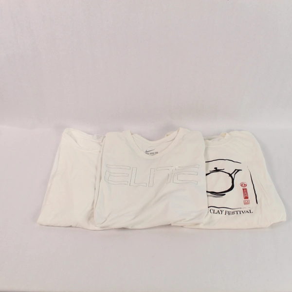 Lot of 3 Men's XL T-Shirts Nike Gildan Croft & Barrow White Short Sleeve