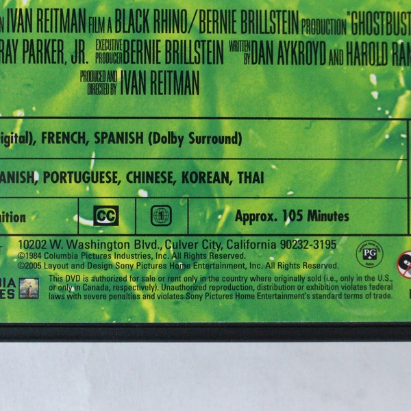 Ghostbusters DVD 2005 Columbia Pictures Bill Murray Rick Moranis Dan Aykroyd