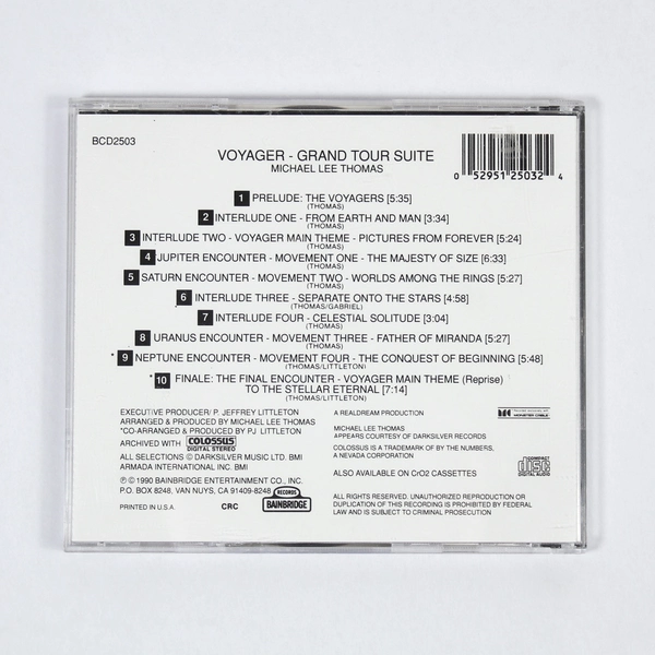 Michael Lee Thomas Voyager Grand Tour Suite CD 1990 Bainbridge New Age Music