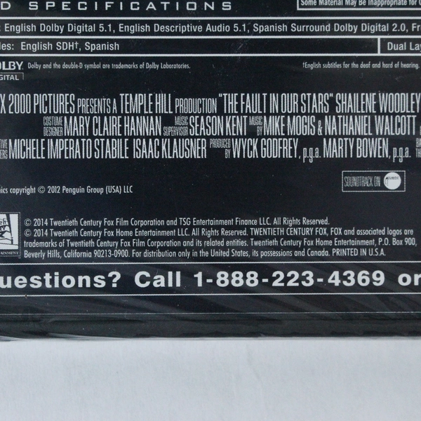 The Fault in Our Stars DVD 2014 Sealed