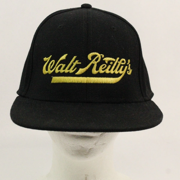 Walt Reilly's Hat Embroidered Logo Otto Flex Black Flexible Fit Size S/M